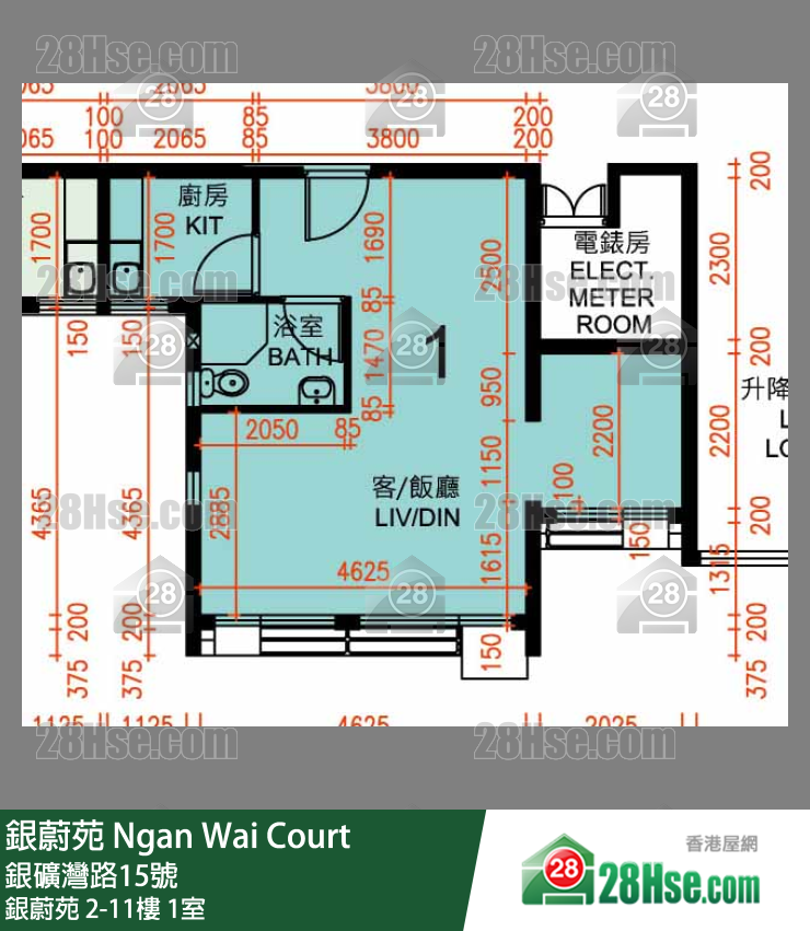 銀蔚苑 銀蔚苑5樓 1室 平面圖