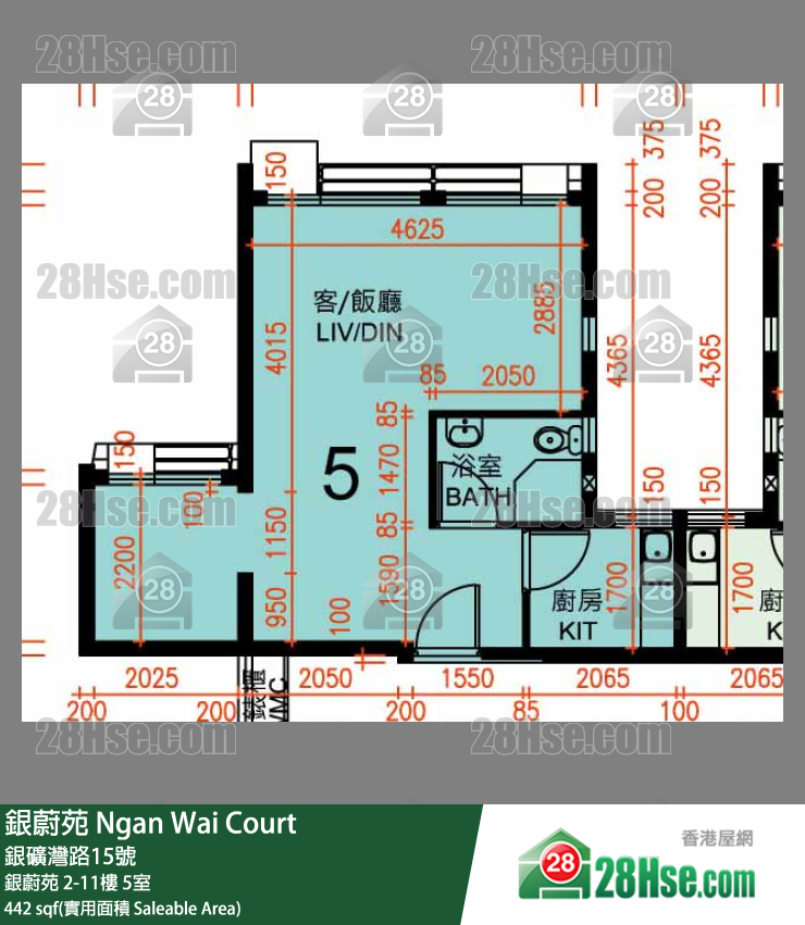 银蔚苑 银蔚苑4楼 5室 平面图