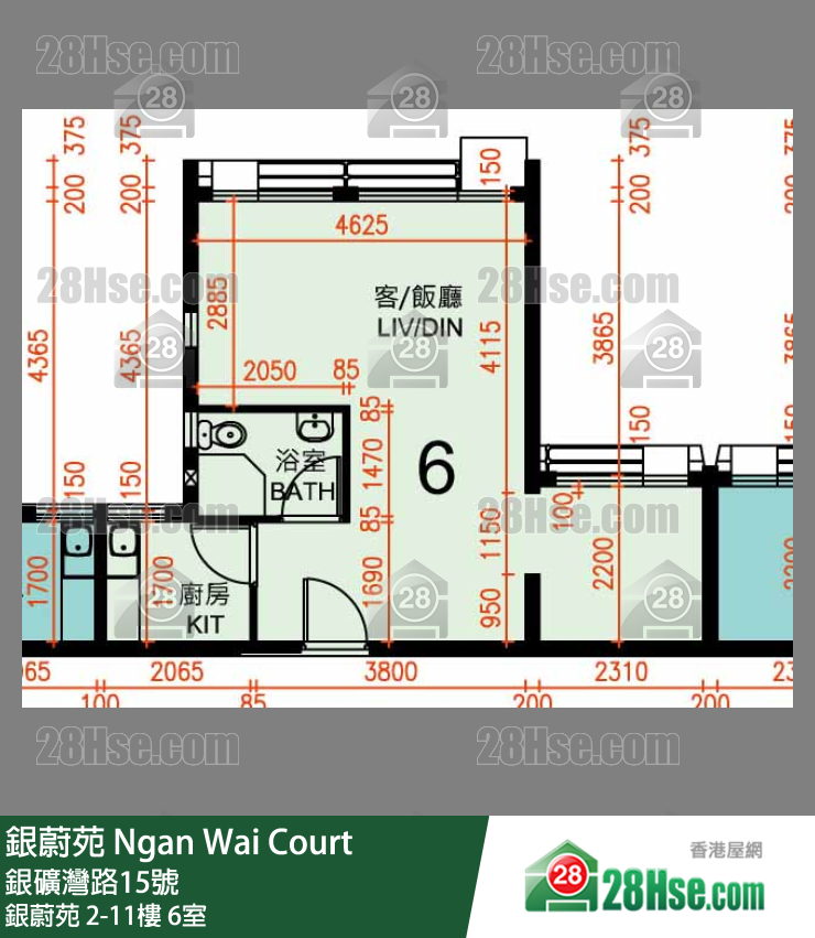銀蔚苑 銀蔚苑8樓 6室 平面圖