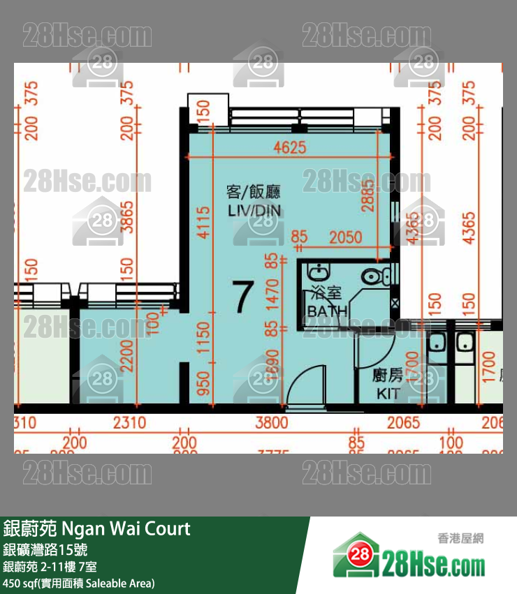 银蔚苑 银蔚苑2楼 7室 平面图