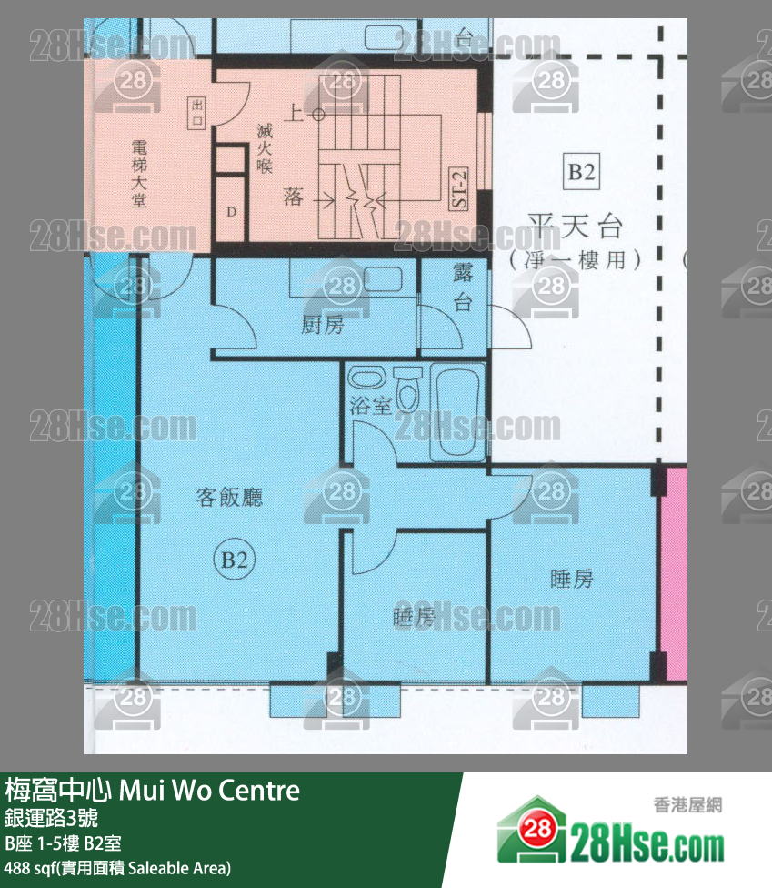 梅窝中心 B座1楼 B2室 平面图