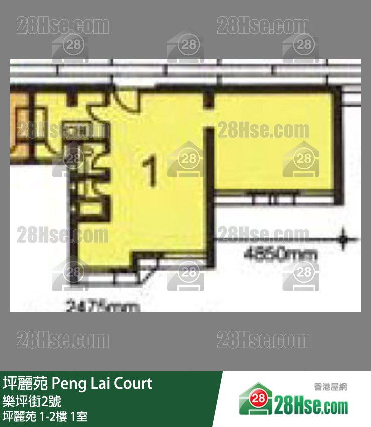 坪麗苑 坪麗苑2樓 1室 平面圖