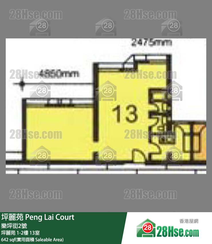 坪麗苑 坪麗苑1樓 13室 平面圖
