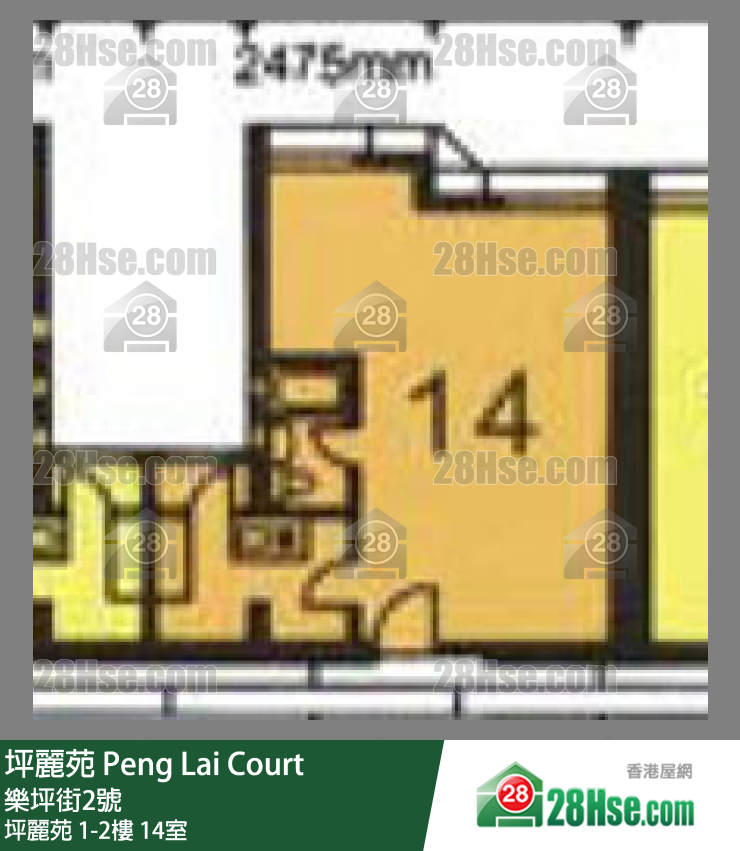 坪麗苑 坪麗苑2樓 14室 平面圖