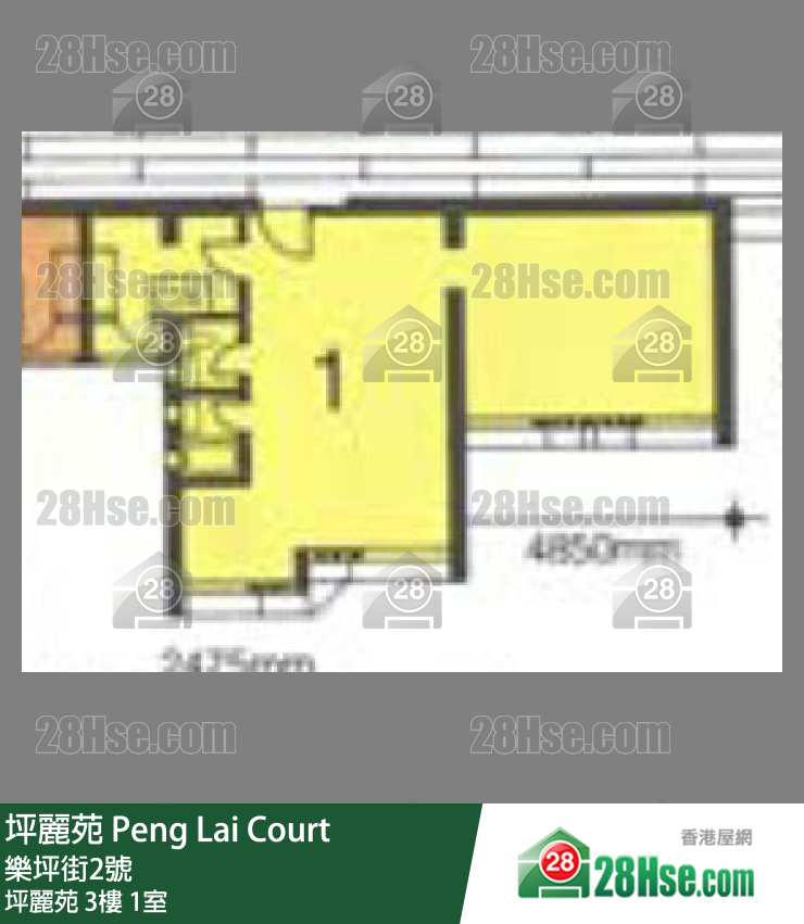 坪麗苑 坪麗苑3樓 1室 平面圖