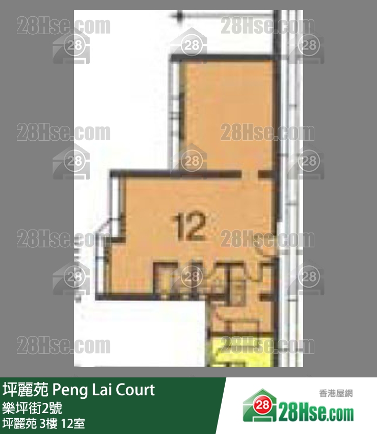 坪麗苑 坪麗苑3樓 12室 平面圖