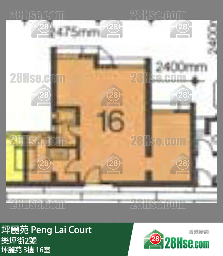 坪麗苑 坪麗苑3樓 16室 平面圖