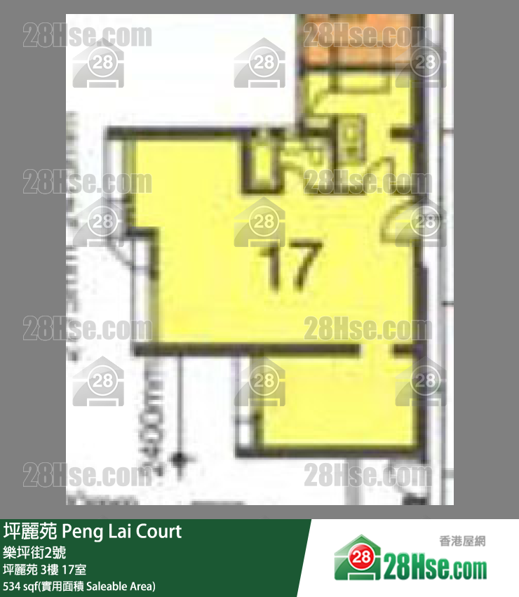 坪麗苑 坪麗苑3樓 17室 平面圖