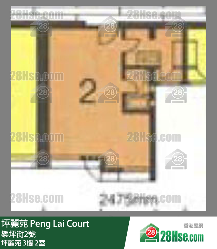 坪麗苑 坪麗苑3樓 2室 平面圖