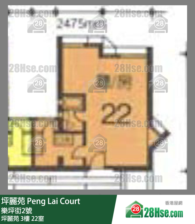 坪麗苑 坪麗苑3樓 22室 平面圖