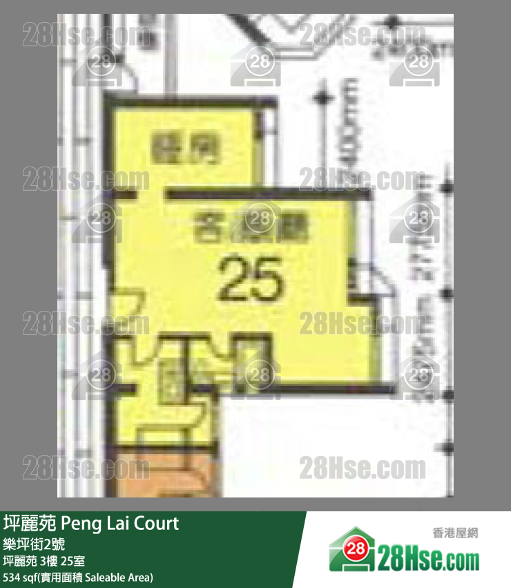 坪麗苑 坪麗苑3樓 25室 平面圖