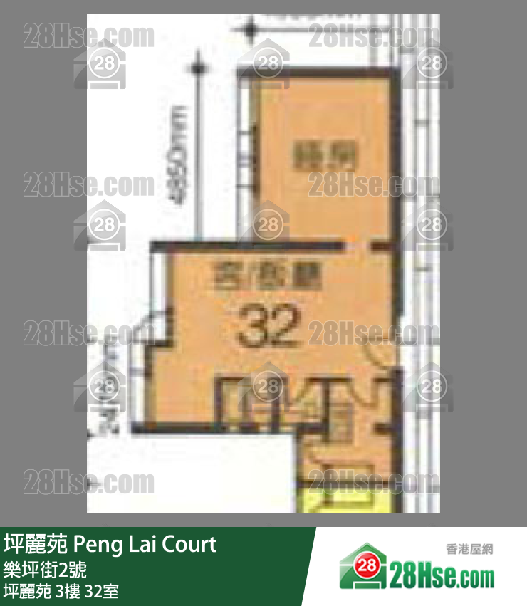 坪麗苑 坪麗苑3樓 32室 平面圖
