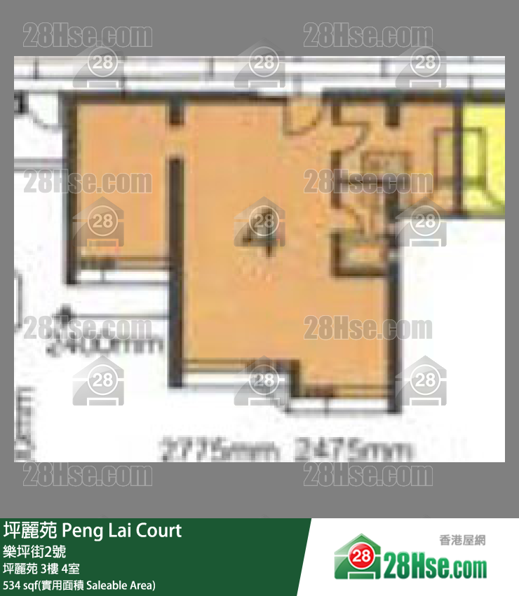 坪麗苑 坪麗苑3樓 4室 平面圖