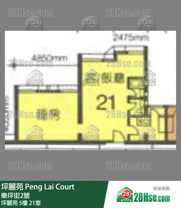 坪麗苑 坪麗苑5樓 21室 平面圖