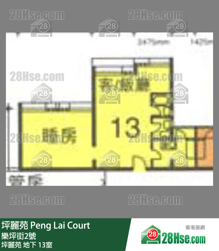 坪麗苑 坪麗苑地下 13室 平面圖