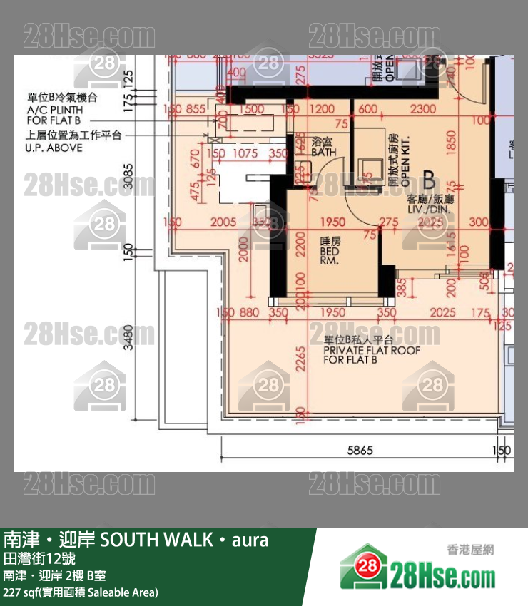 南津迎岸 南津．迎岸2樓 B室 平面圖