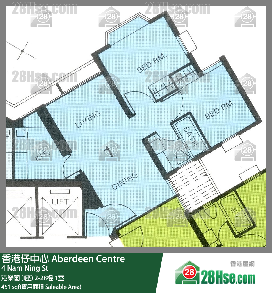 香港仔中心 单位平面图(由 28Hse 提供)