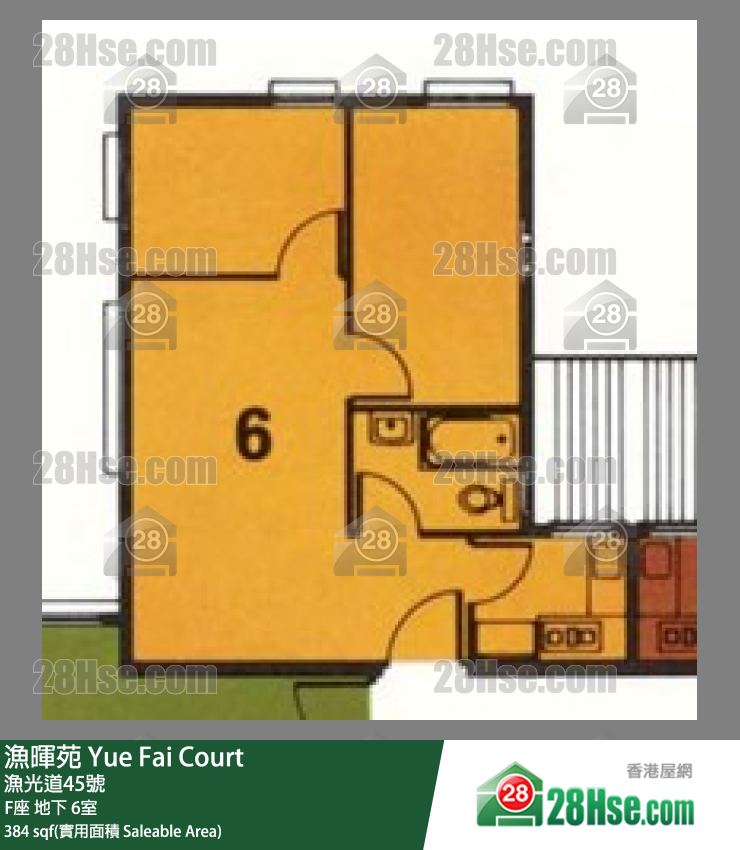 漁暉苑 F座地下 6室 平面圖