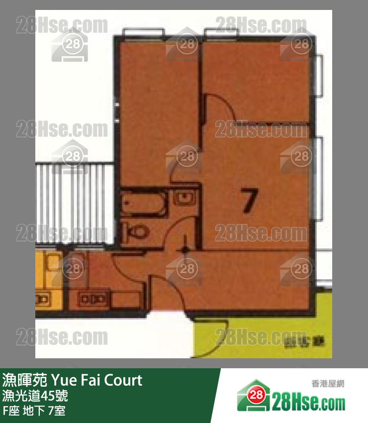 漁暉苑 F座地下 7室 平面圖
