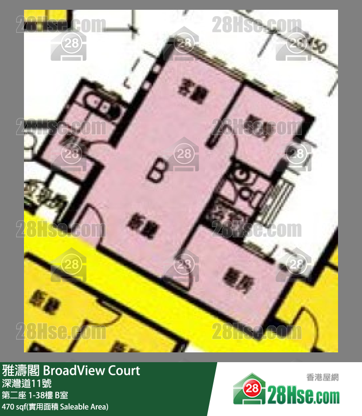 雅濤閣 第二座25樓 B室 平面圖