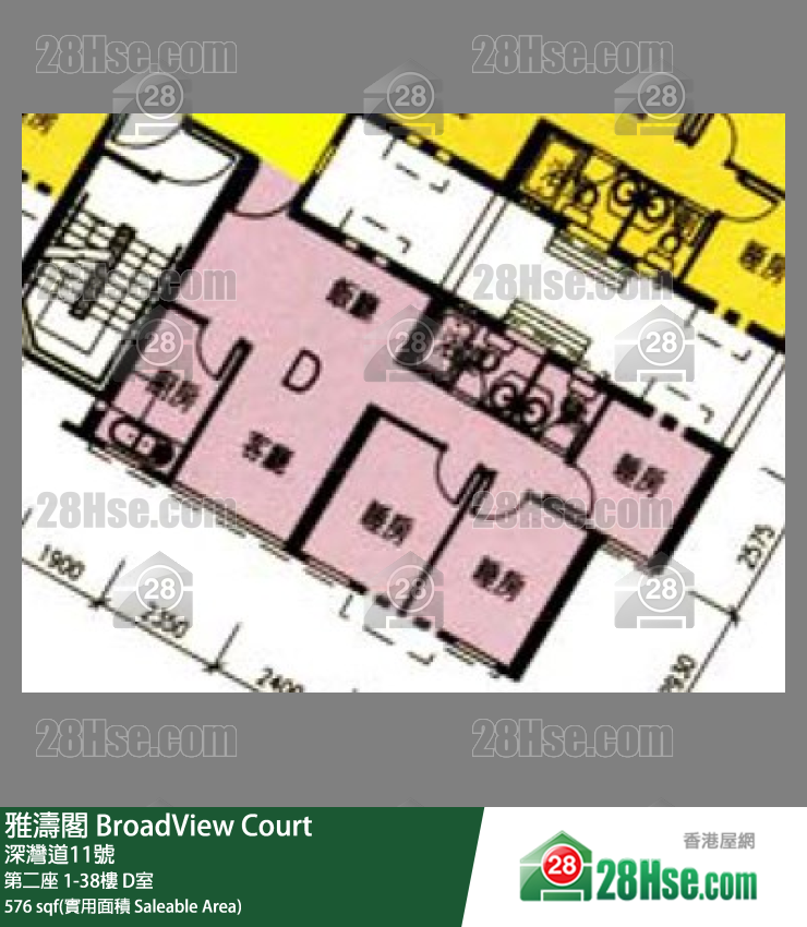 雅濤閣 第二座22樓 D室 平面圖