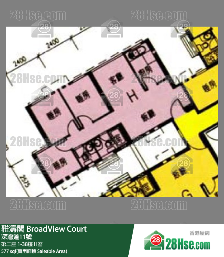 雅濤閣 第二座22樓 H室 平面圖