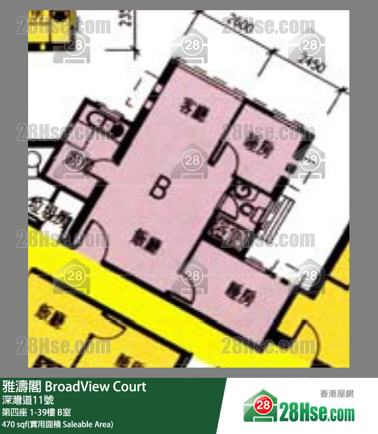 雅濤閣 第四座 20樓 B室 平面圖