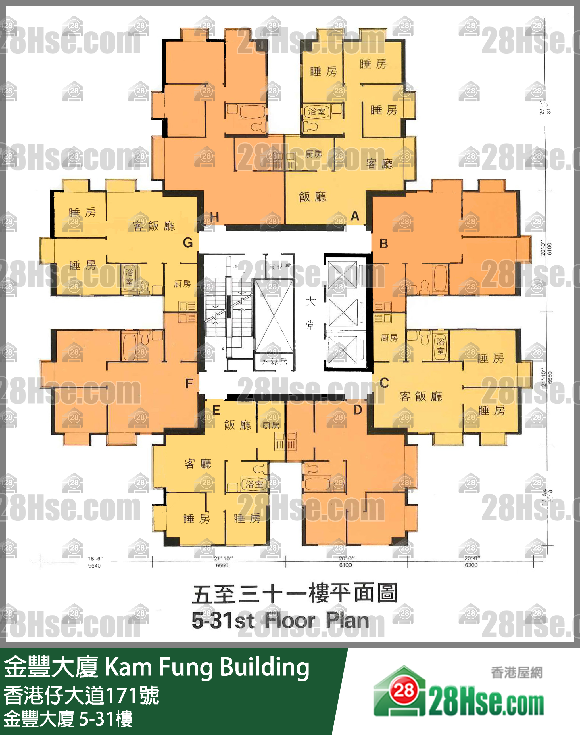 金丰大厦 5-31楼 平面图