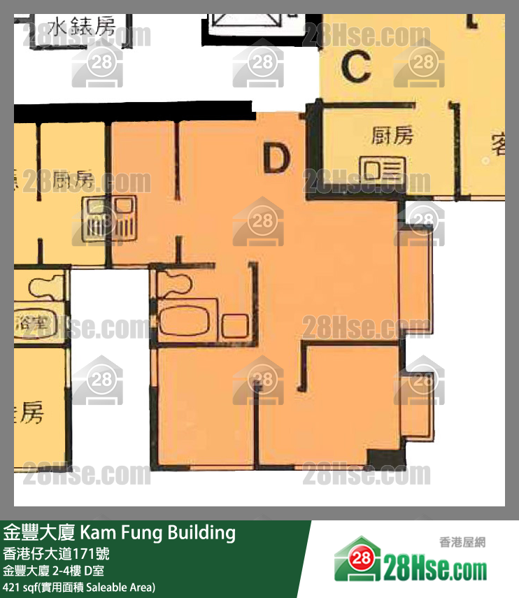 金丰大厦 金丰大厦2楼 D室 平面图