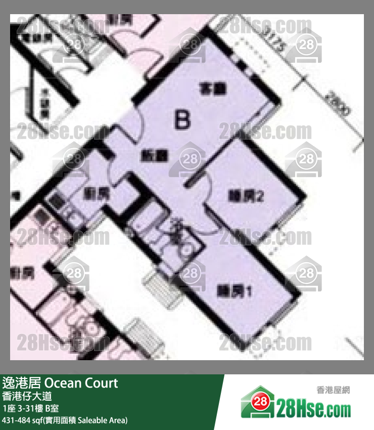 逸港居 1座11樓 B室 平面圖