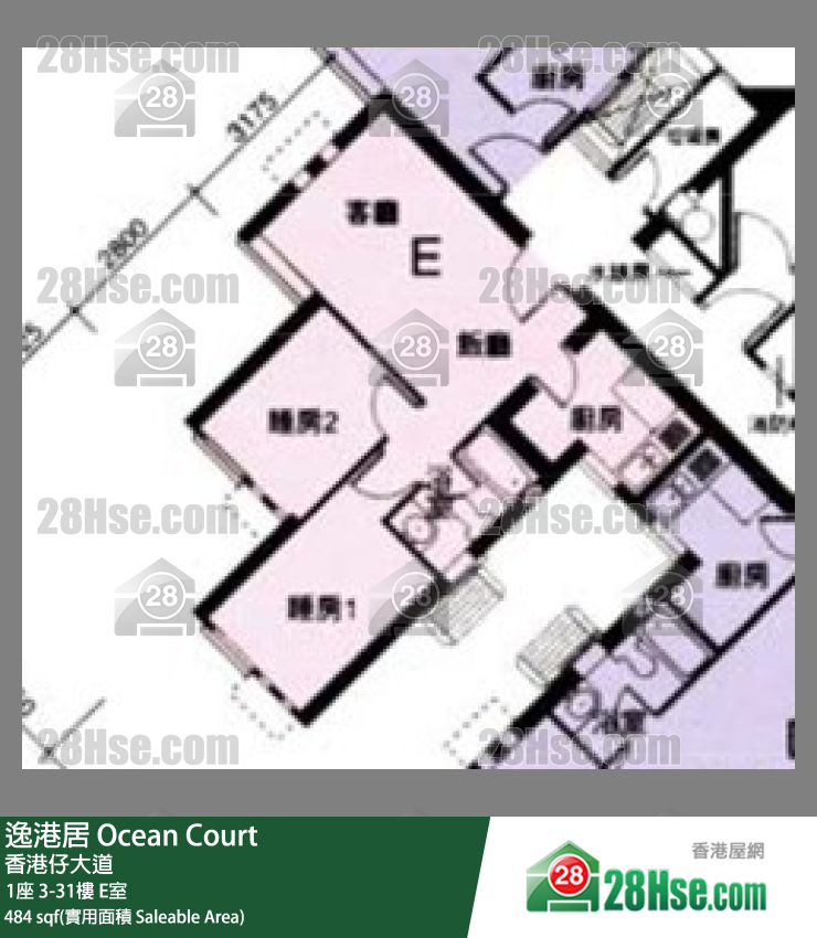逸港居 1座20樓 E室 平面圖