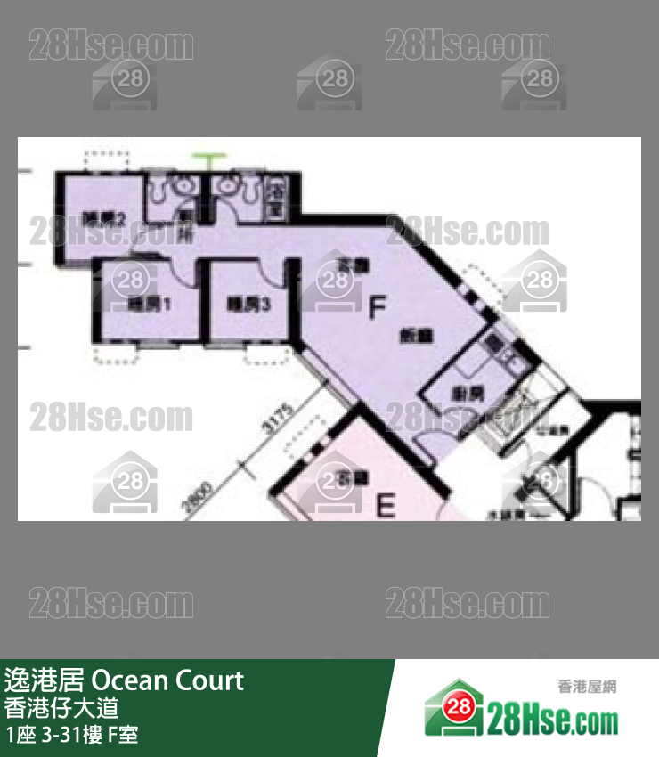 逸港居 1座9樓 F室 平面圖