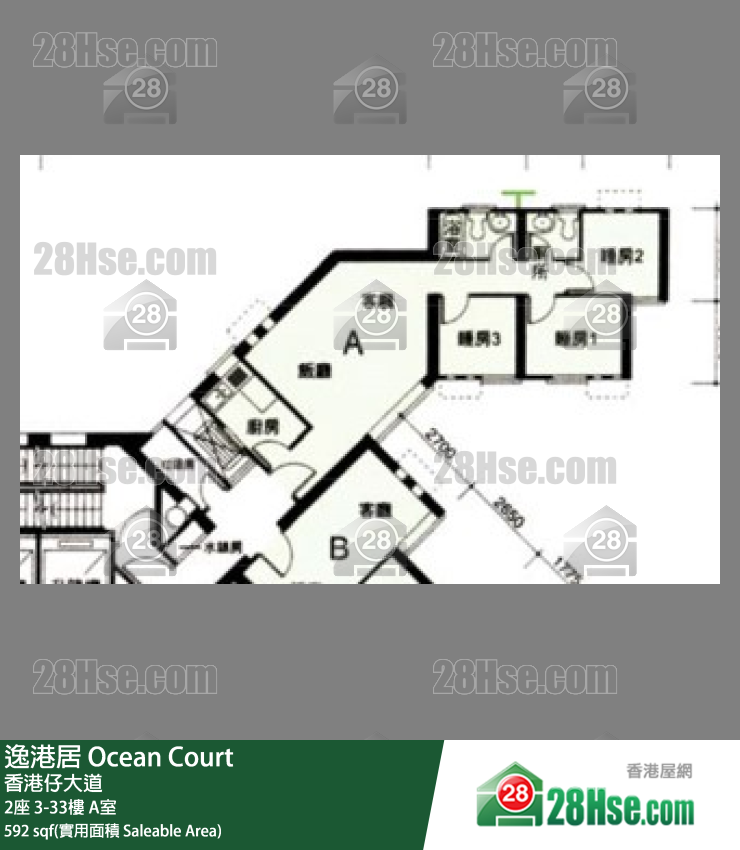 逸港居 2座 31樓 A室 平面圖