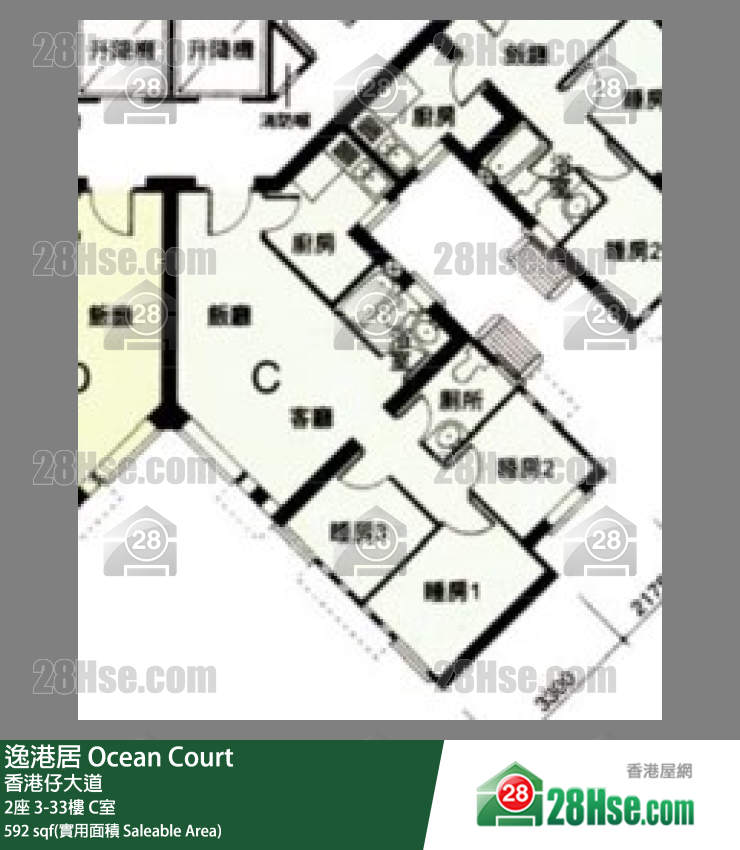 逸港居 2座7樓 C室 平面圖