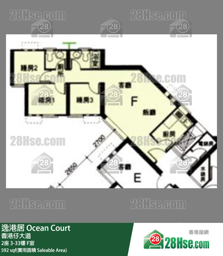 逸港居 2座17楼 F室 平面图