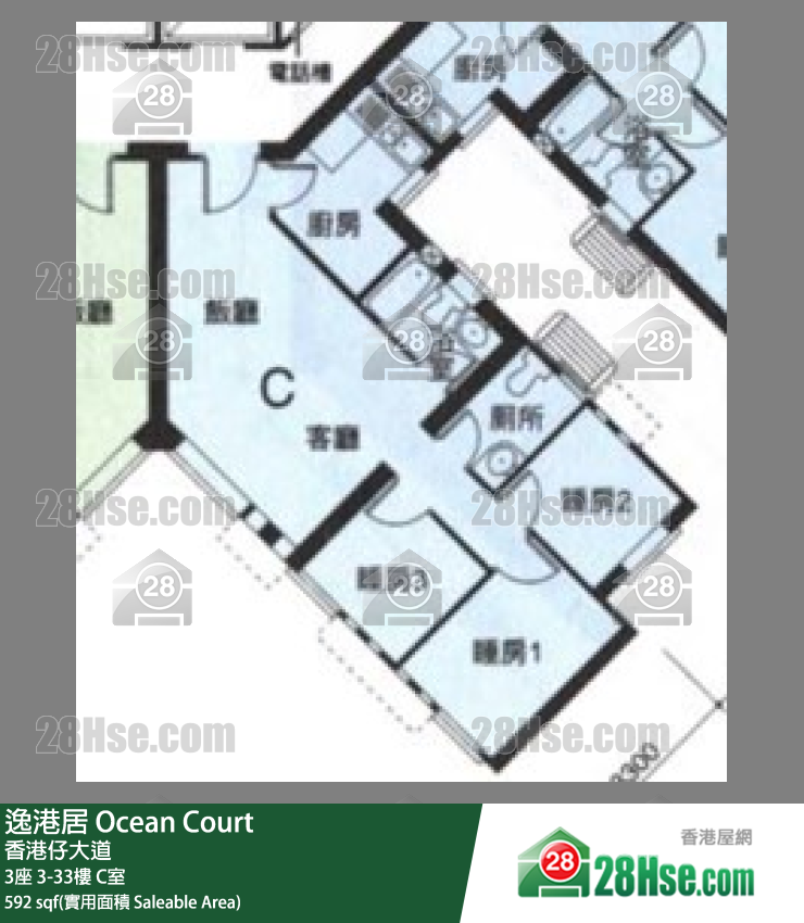 逸港居 3座11樓 C室 平面圖