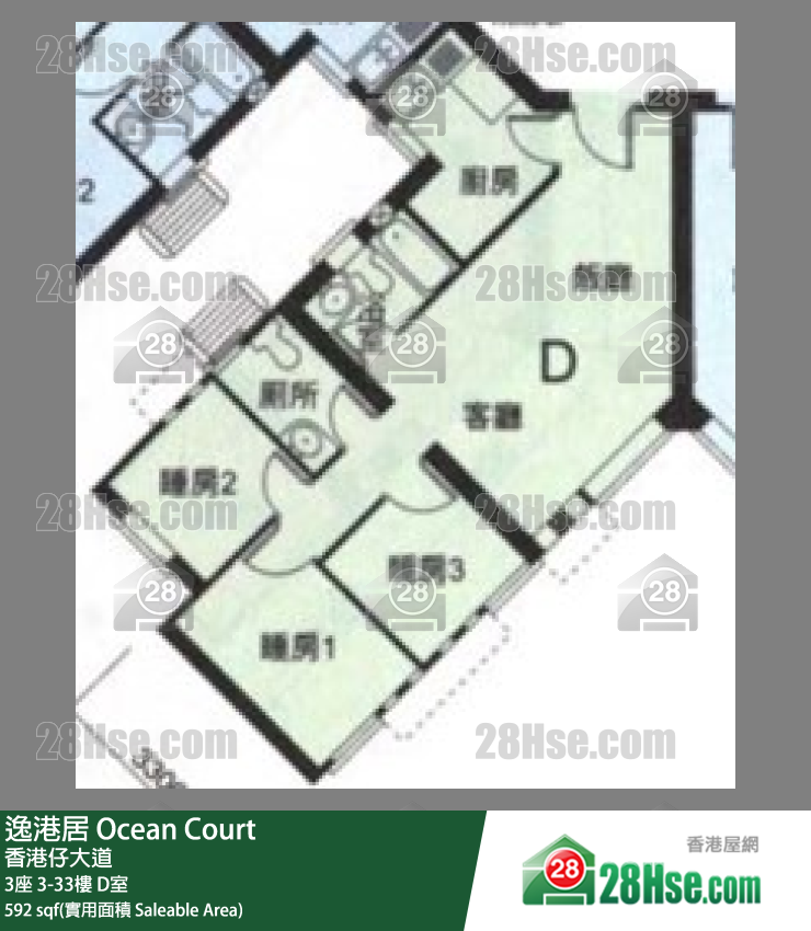 逸港居 3座12樓 D室 平面圖