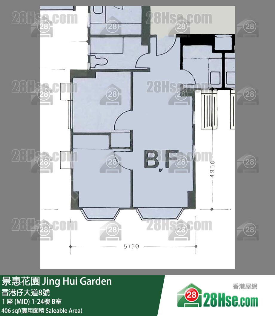 景惠花园 单位平面图(由 28Hse 提供)