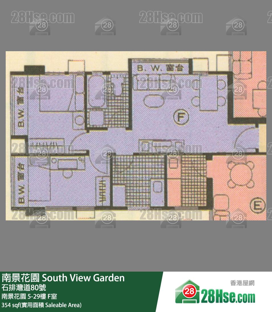南景花园 南景花园23楼 F室 平面图