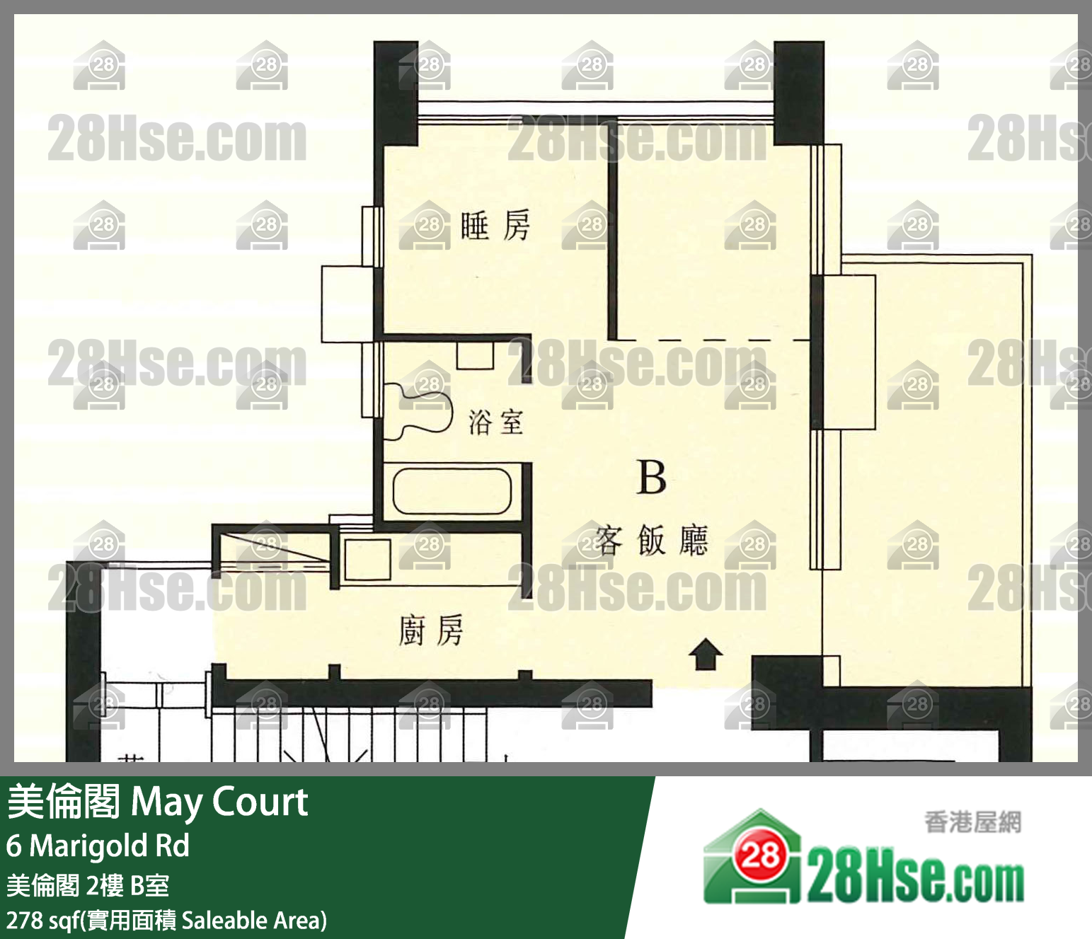 美倫閣 美倫閣2樓 B室 平面圖