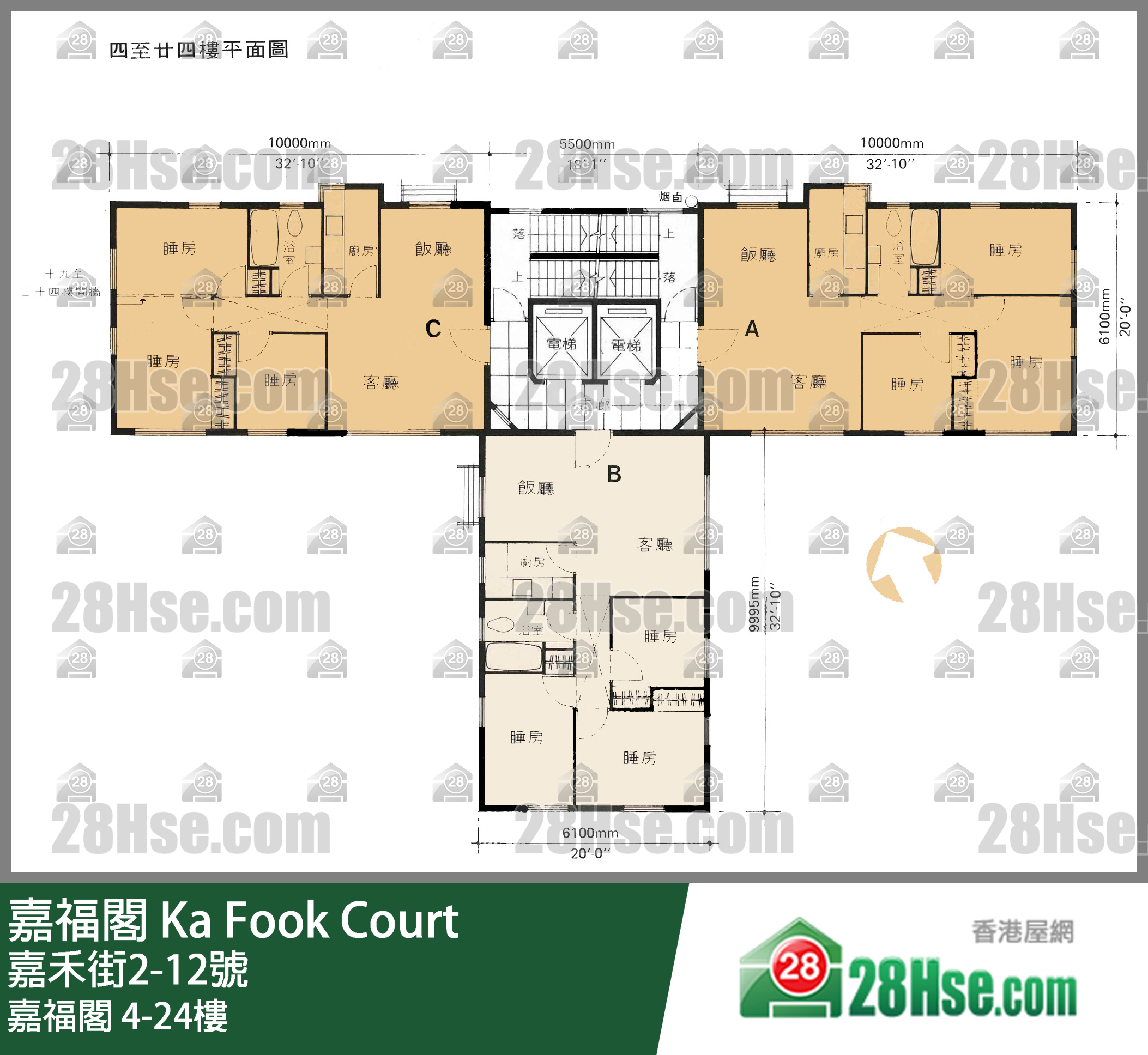 嘉福閣 4-24樓 平面圖