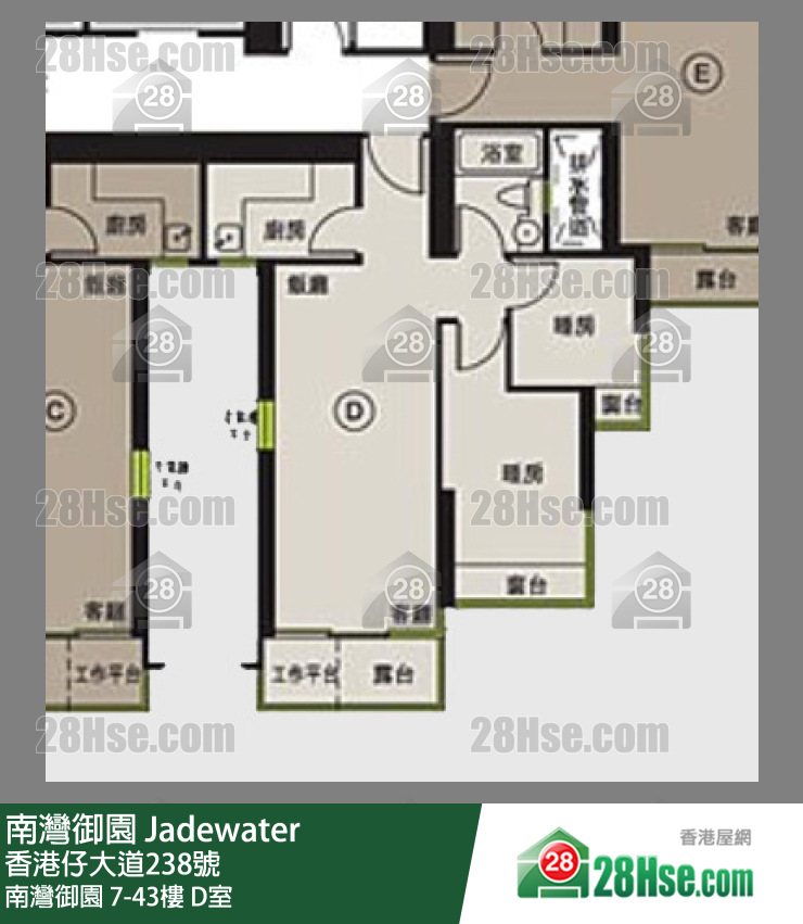 南灣御園 南灣御園31樓 D室 平面圖