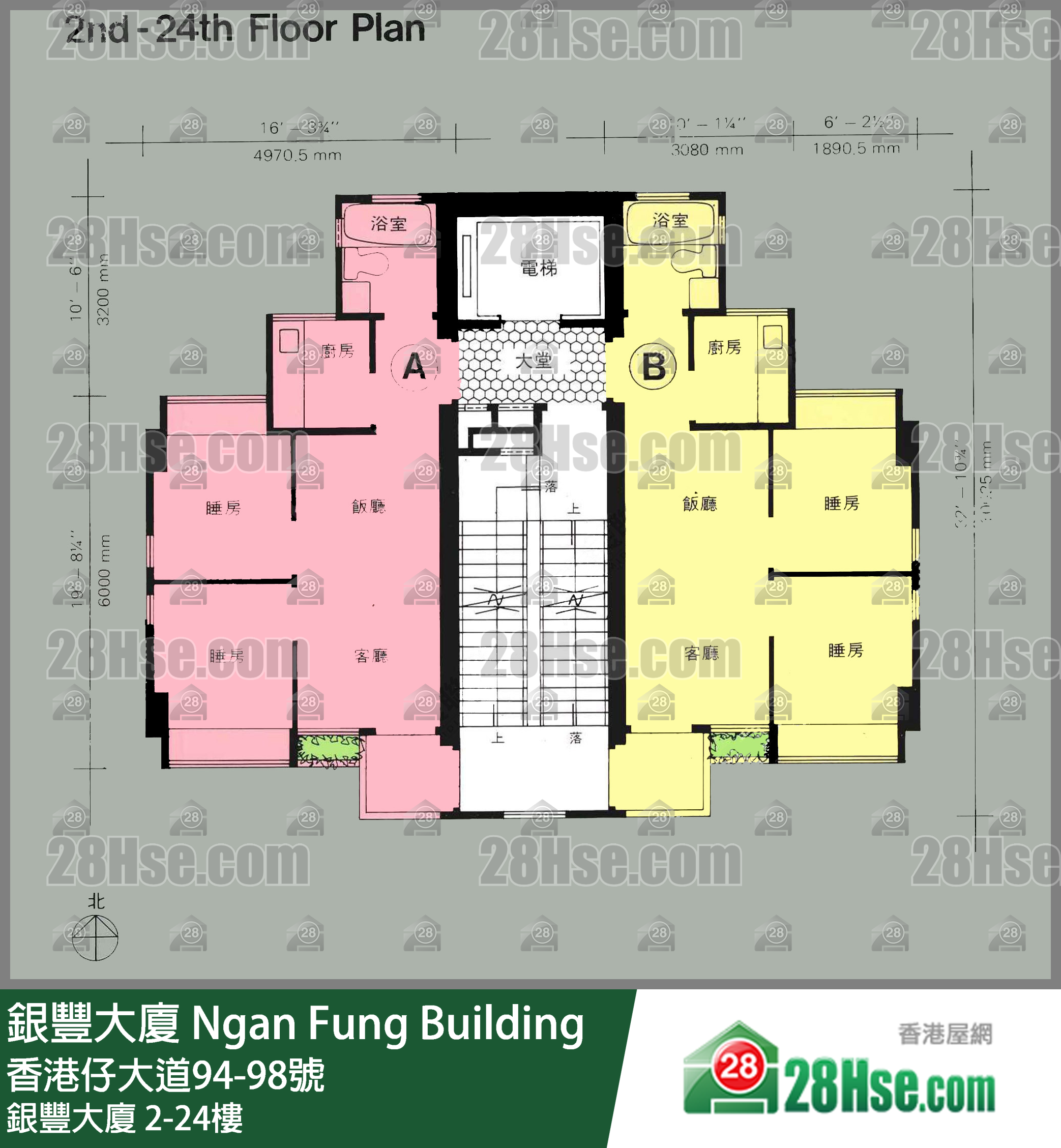 银丰大厦 楼层平面图(由 28Hse 提供)