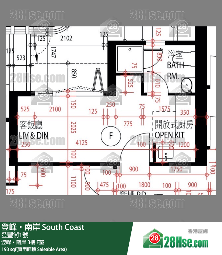 登峰南岸 登峰‧南岸3楼 F室 平面图