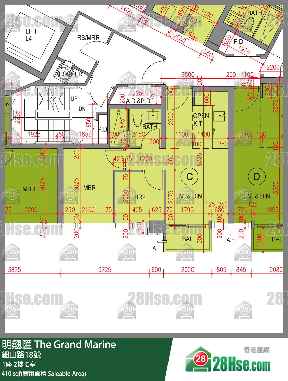 明翹匯 1座 2樓 C室 平面圖