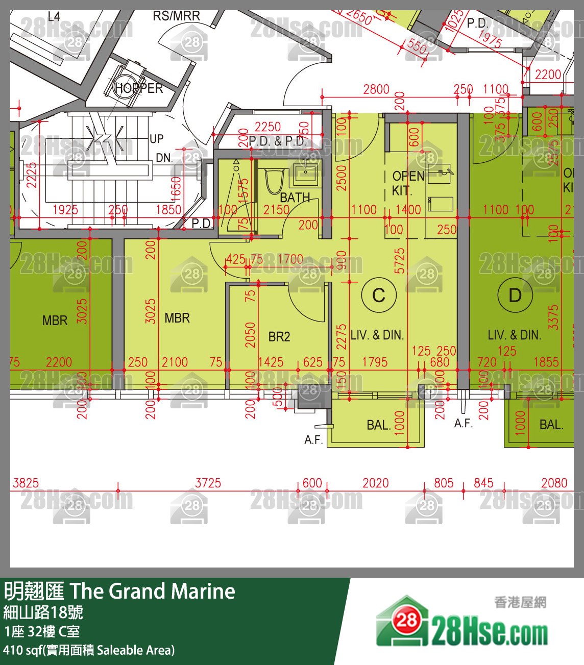 明翹匯 1座 32樓 C室 平面圖