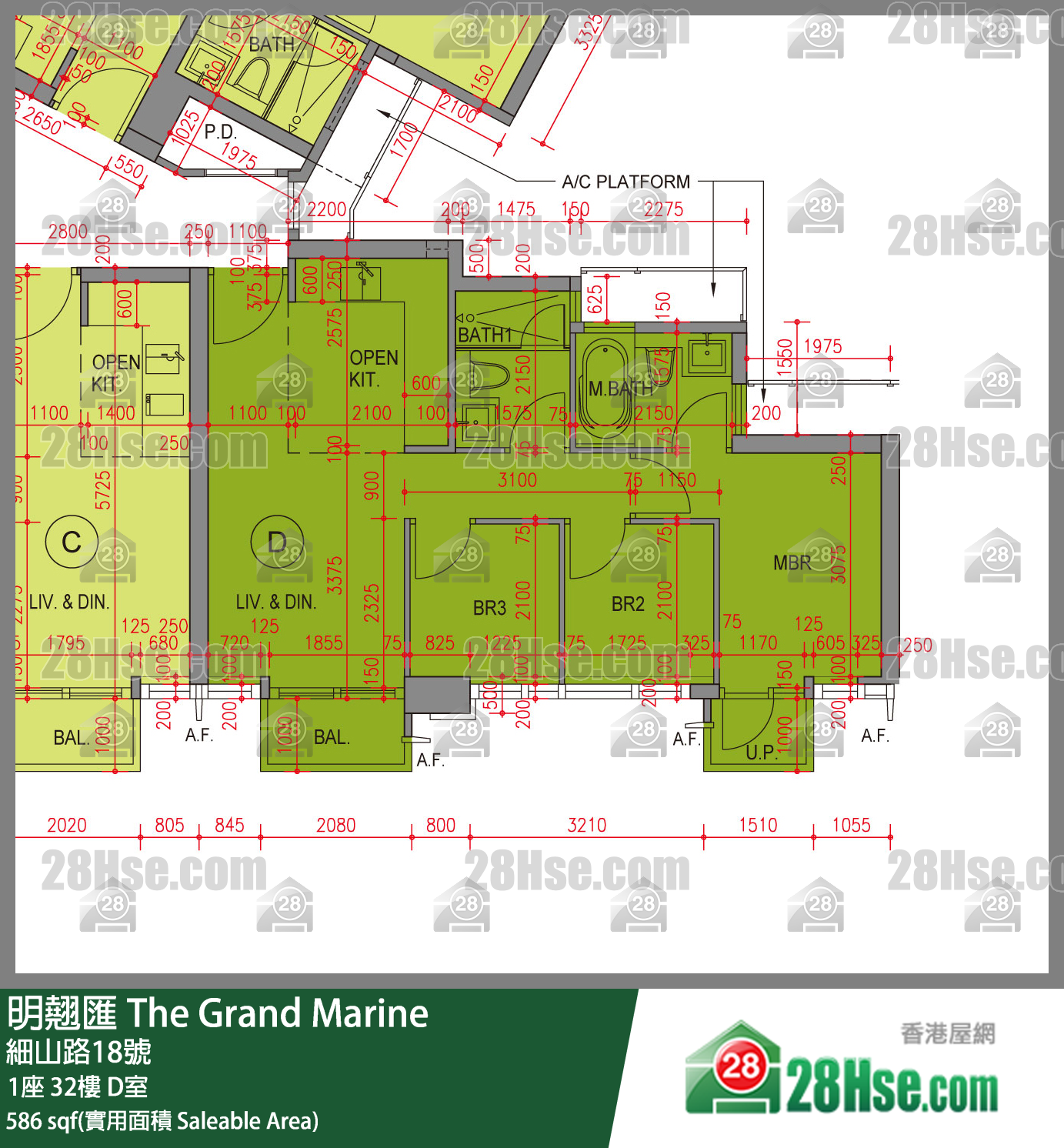 明翘汇 单位平面图(由 28Hse 提供)