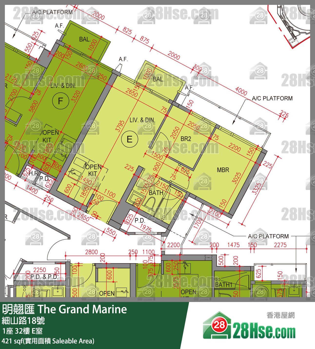 明翹匯 1座 32樓 E室 平面圖