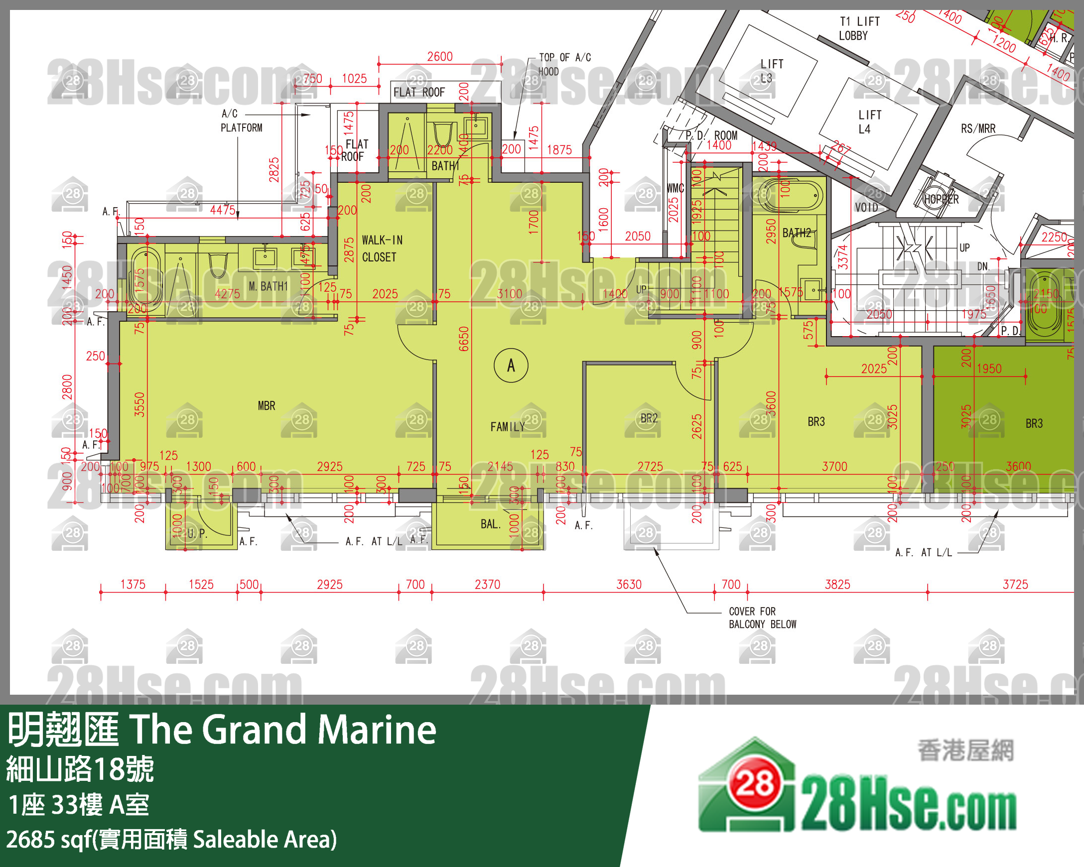 明翘汇 1座 33楼 A室 平面图