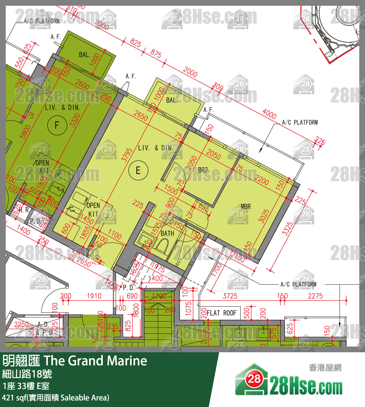 明翹匯 1座 33樓 E室 平面圖